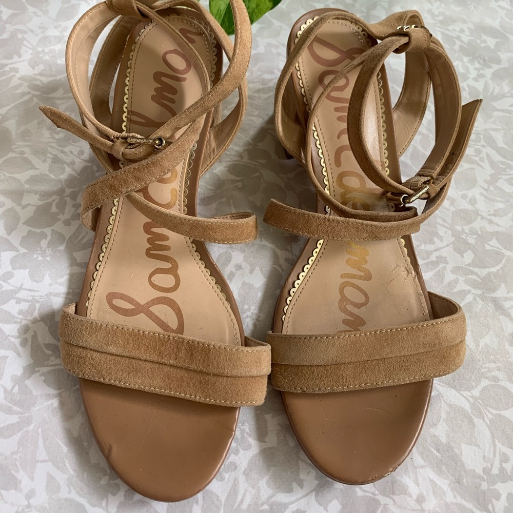 Sam Edelman Suede Ankle Wrap Heels